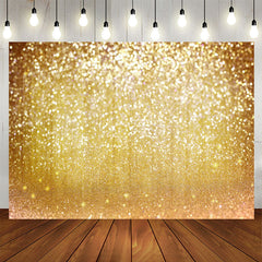 Aperturee - Simple Gold Glitter Bokeh Backdrop For Party Decoration