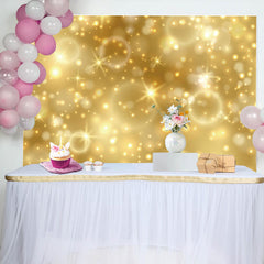 Aperturee - Simple Golden Sparkle Bokeh Happy Birthday Backdrop