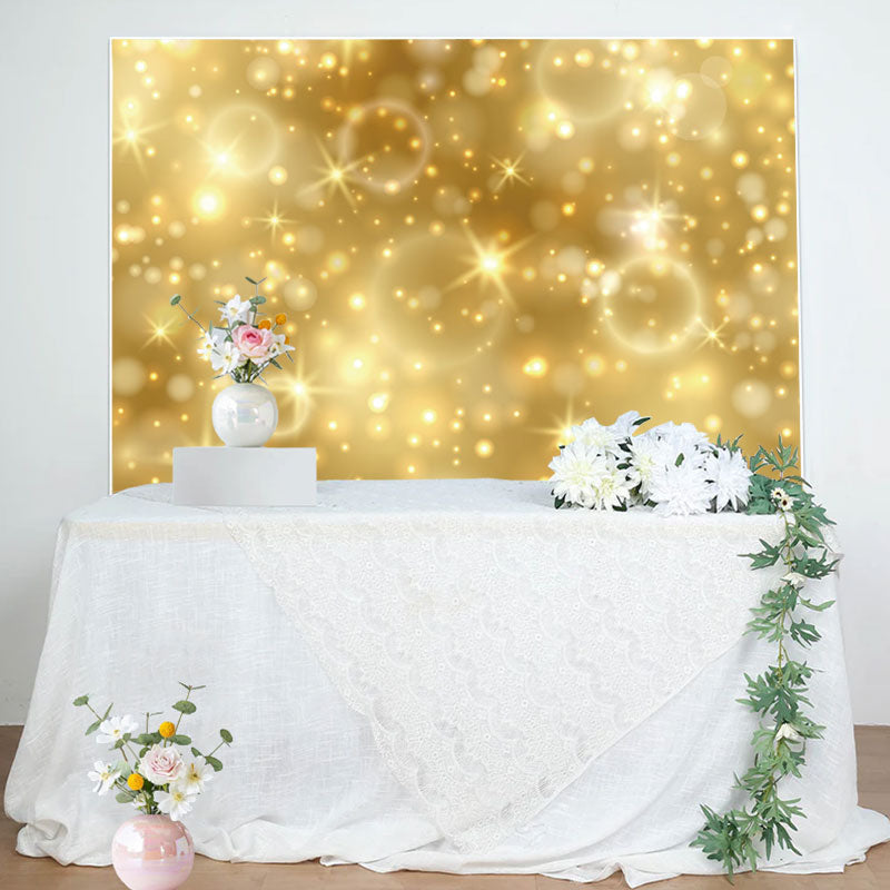 Aperturee - Simple Golden Sparkle Bokeh Happy Birthday Backdrop