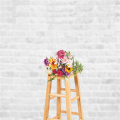 Aperturee - Simple Grey Brick Wall Indoor Photography Backdrop