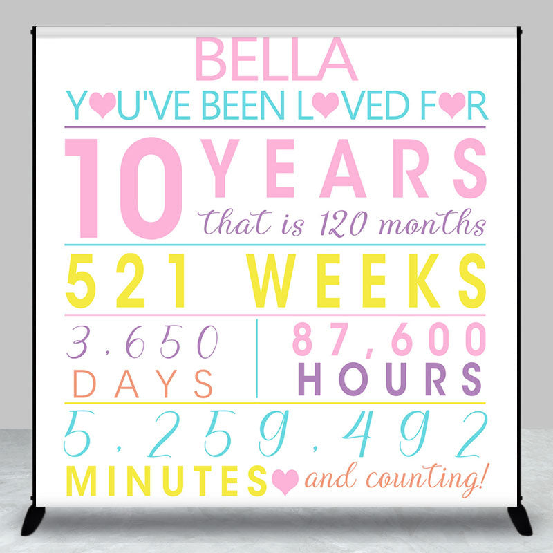 Aperturee - Simple Heart Time Day Custom Anniversary Backdrop