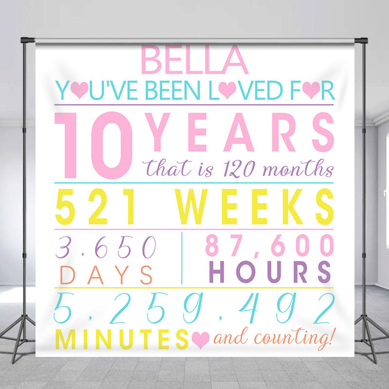 Aperturee - Simple Heart Time Day Custom Anniversary Backdrop