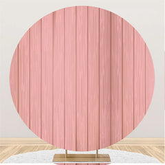 Aperturee Simple Light Pink Wooden Round Backdrop For Holiday