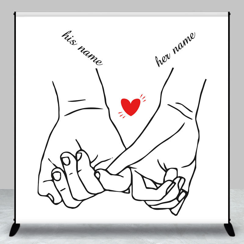 Aperturee - Simple Lines Hands Custom Valentines Day Backdrop