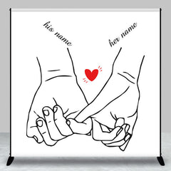 Aperturee - Simple Lines Hands Custom Valentines Day Backdrop