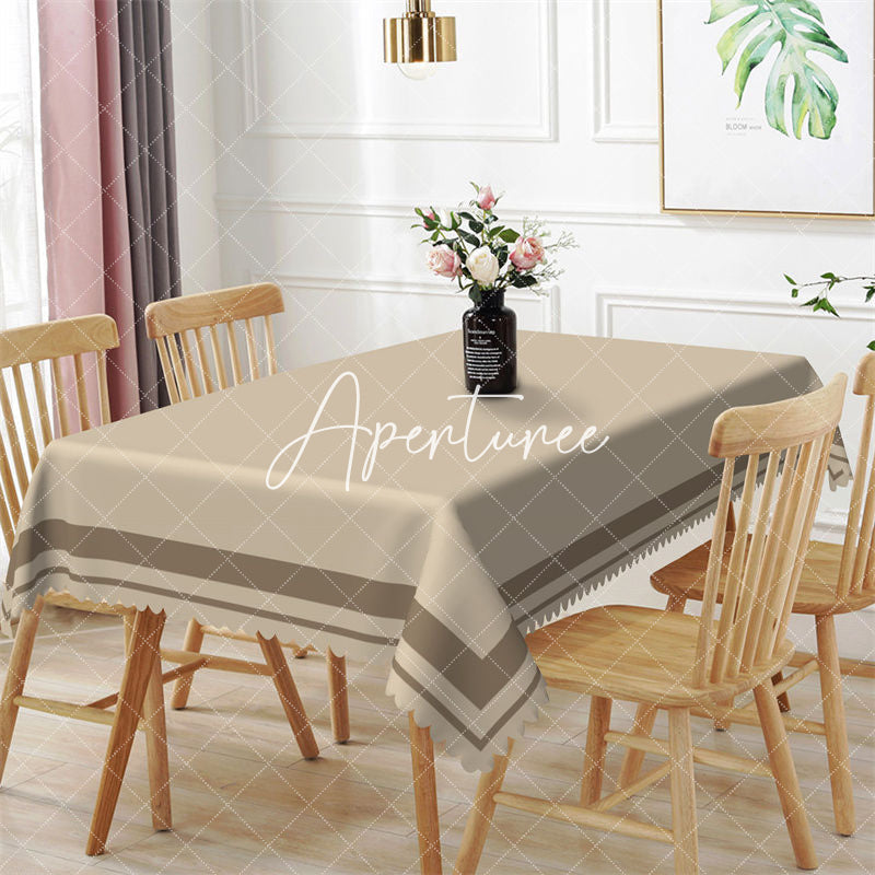 Aperturee - Simple Modern Brown Pattern Rectangle Tablecloth