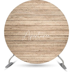 Aperturee - Simple Nature Wood Wall Round Backdrop For Birthday