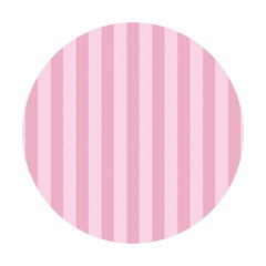 Aperturee - Simple Pink Stripes Round Birthday Backdrop For Girl