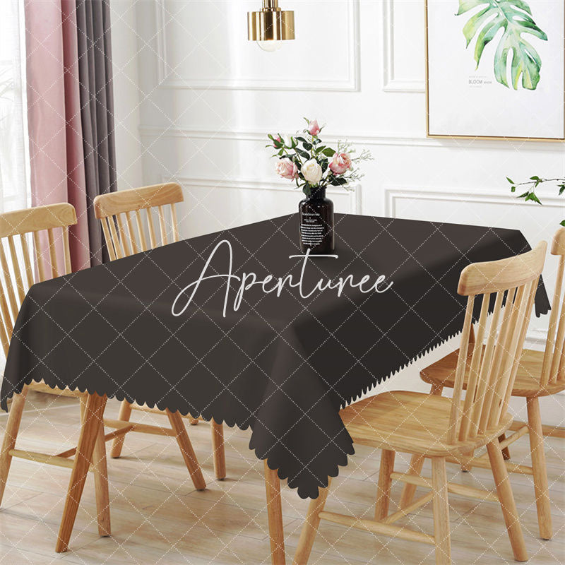 Aperturee - Simple Pure Black Solid Color Rectangle Tablecloth