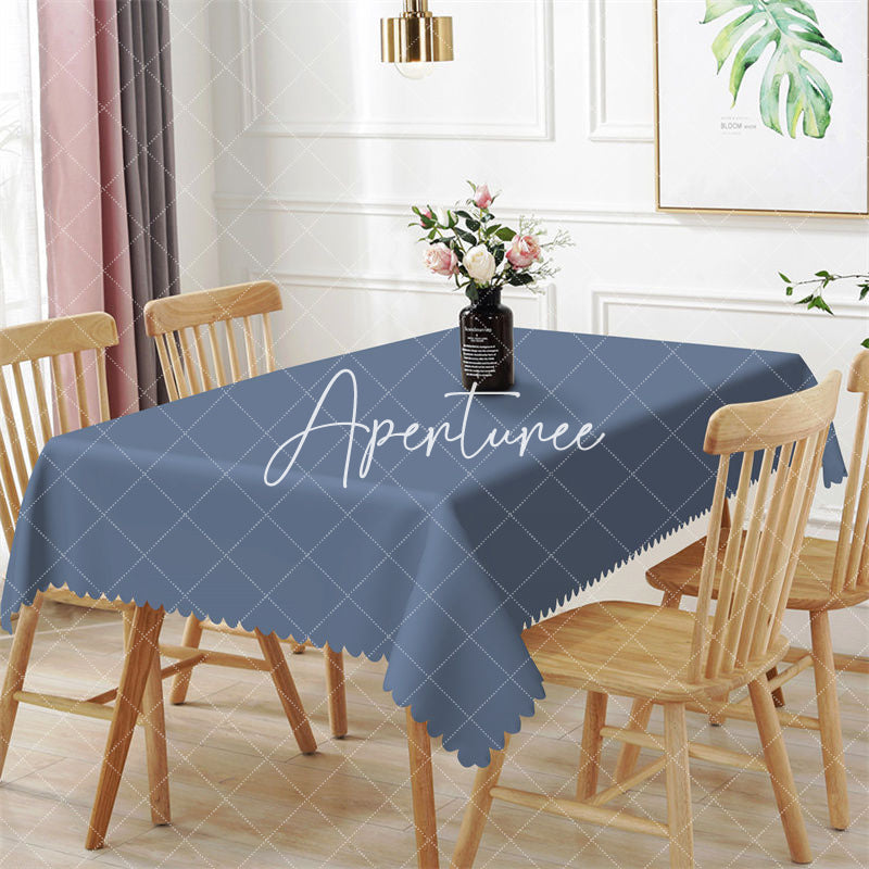 Aperturee - Simple Pure Navy Blue Solid Color Dining Tablecloth