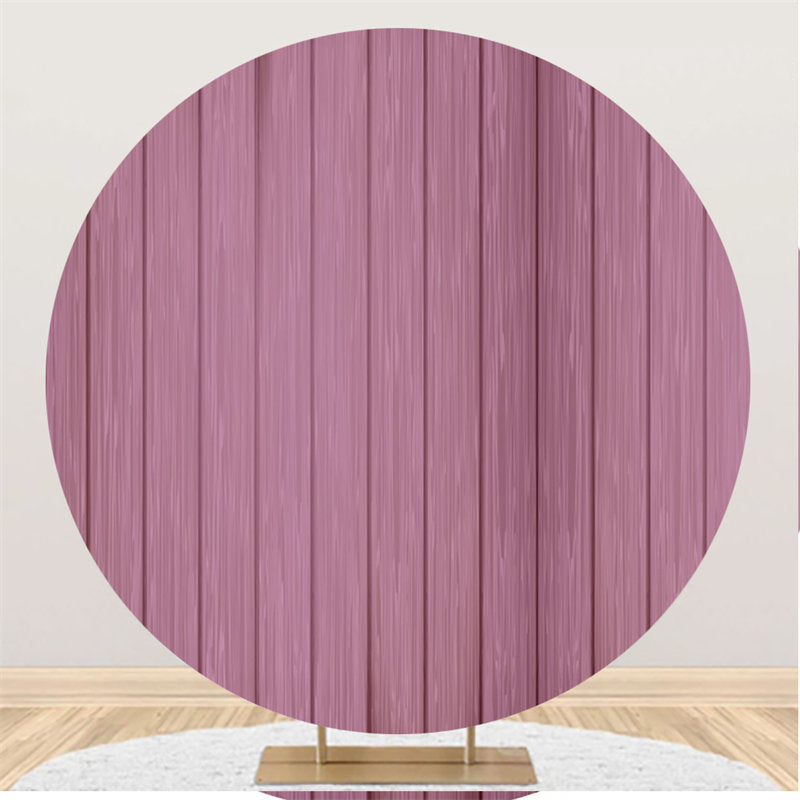 Aperturee Simple Purple And Wooden Circle Backdrop For Holiday