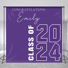 Aperturee - Simple Purple Class Of 2024 Custom Grad Backdrop