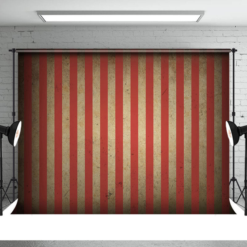 Aperturee - Simple Red Vertical Stripes Theme Party Backdrop