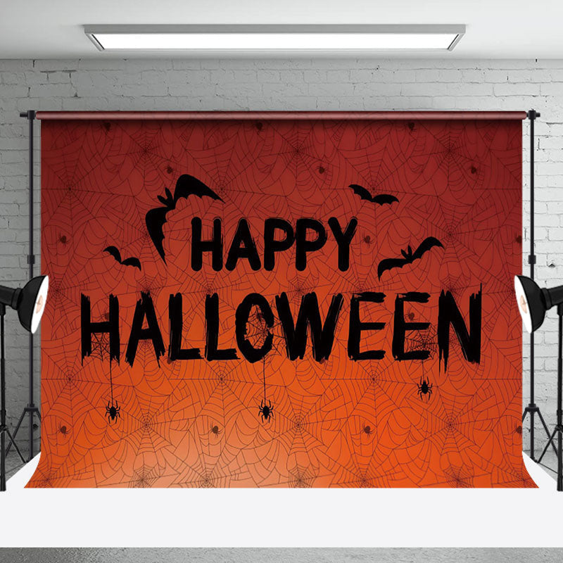 Aperturee - Simple Spider Web Bats Celebrate Happy Halloween Backdrop