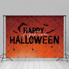 Aperturee - Simple Spider Web Bats Celebrate Happy Halloween Backdrop