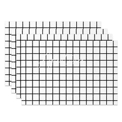 Aperturee - Simple White Black Plaid Modern Set Of 4 Placemats