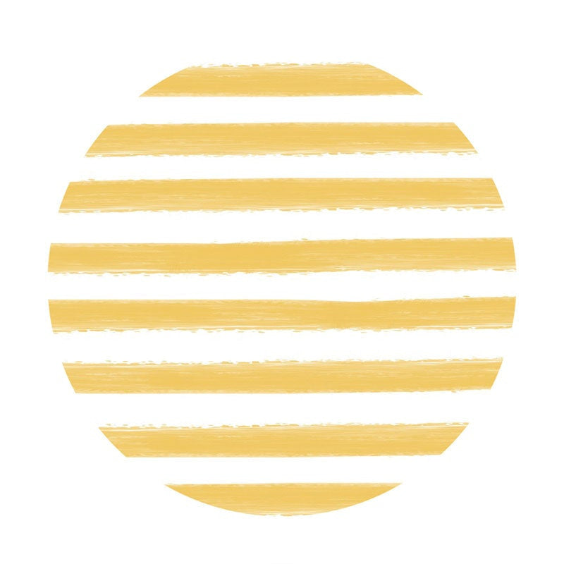 Aperturee - Simple Yellow And White Round Birthday Party Backdrop