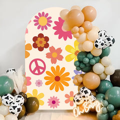 Aperturee - Simple Yellow Groovy Floral Arch Backdrop for Party