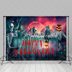 Aperturee - Skeleton Eagle Horror Moon Happy Halloween Night Backdrop