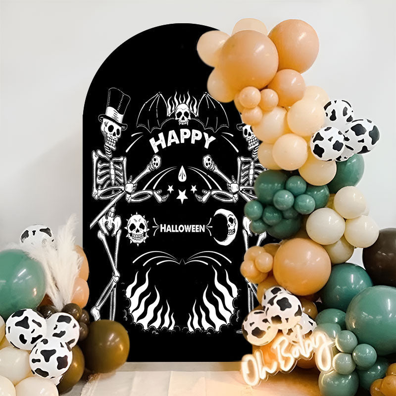 Aperturee - Skeleton Halloween Birthday Party Arch Backdrop