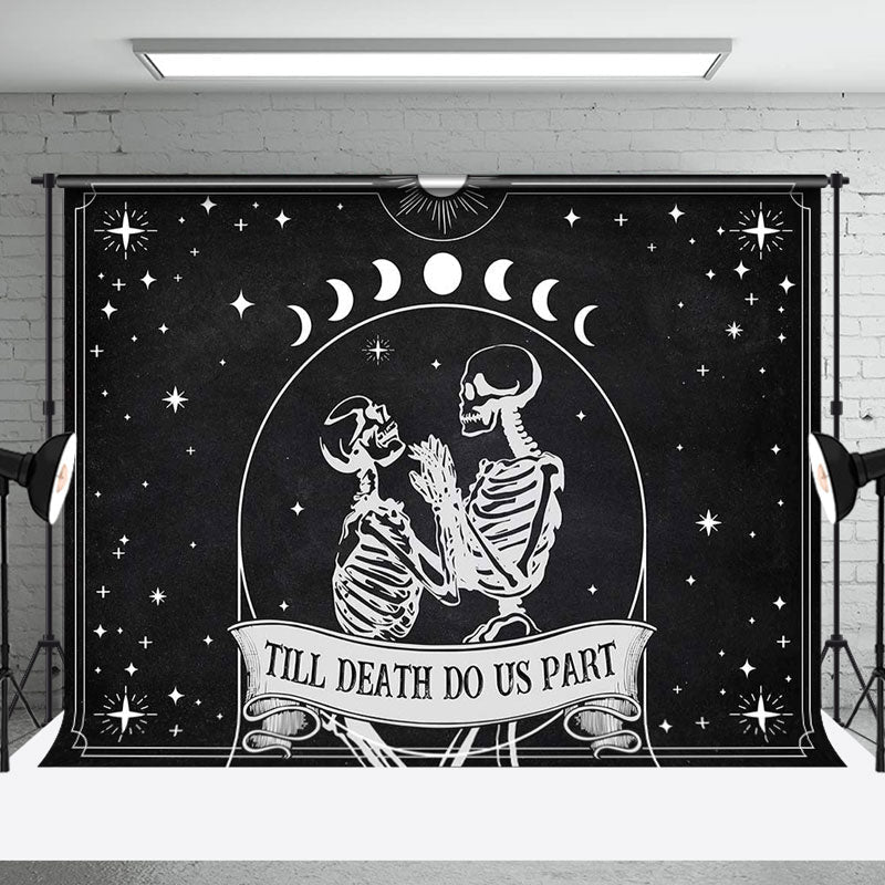 Aperturee - Skeleton Till Death Do Us Part Backdrop For Wedding