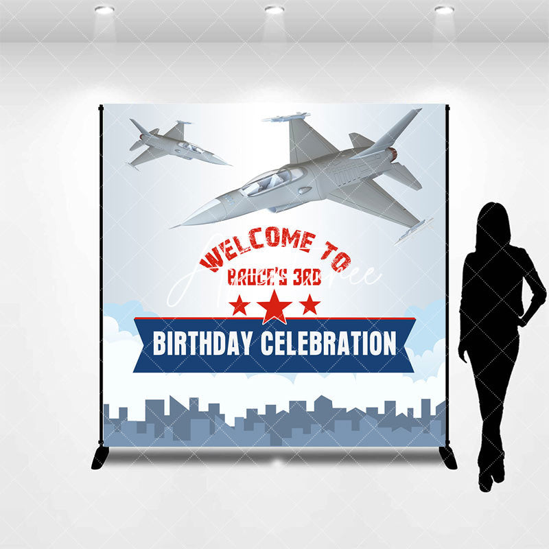 Aperturee - Sky Airplane Clouds Custom 3rd Birthday Backdrop