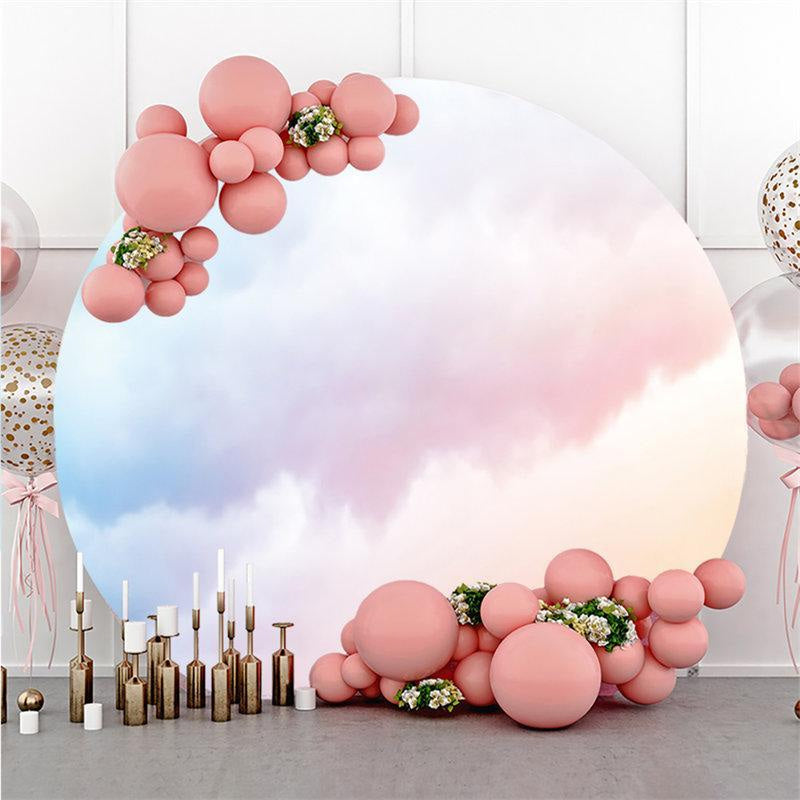 Aperturee Sky And Cloud Round Baby Shower Backdrop Decoration