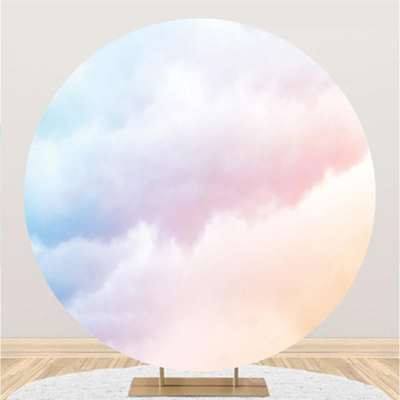 Aperturee Sky And Cloud Round Baby Shower Backdrop Decoration