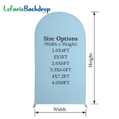 Aperturee Sky Blue Spandex Fit Round Top Backdrop Wedding Arch Cover