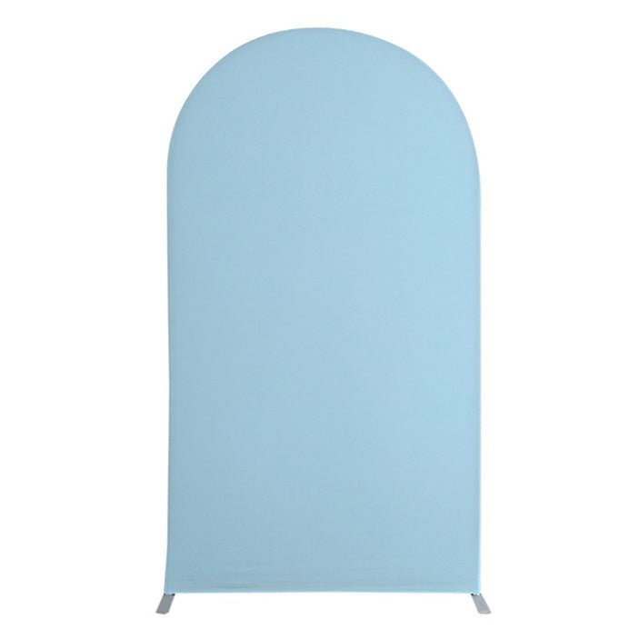 Aperturee Sky Blue Spandex Fit Round Top Backdrop Wedding Arch Cover