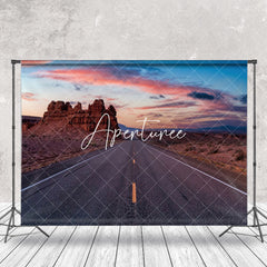 Aperturee - Sky Sunset Ruins Wide Highway Backdrop For Photo