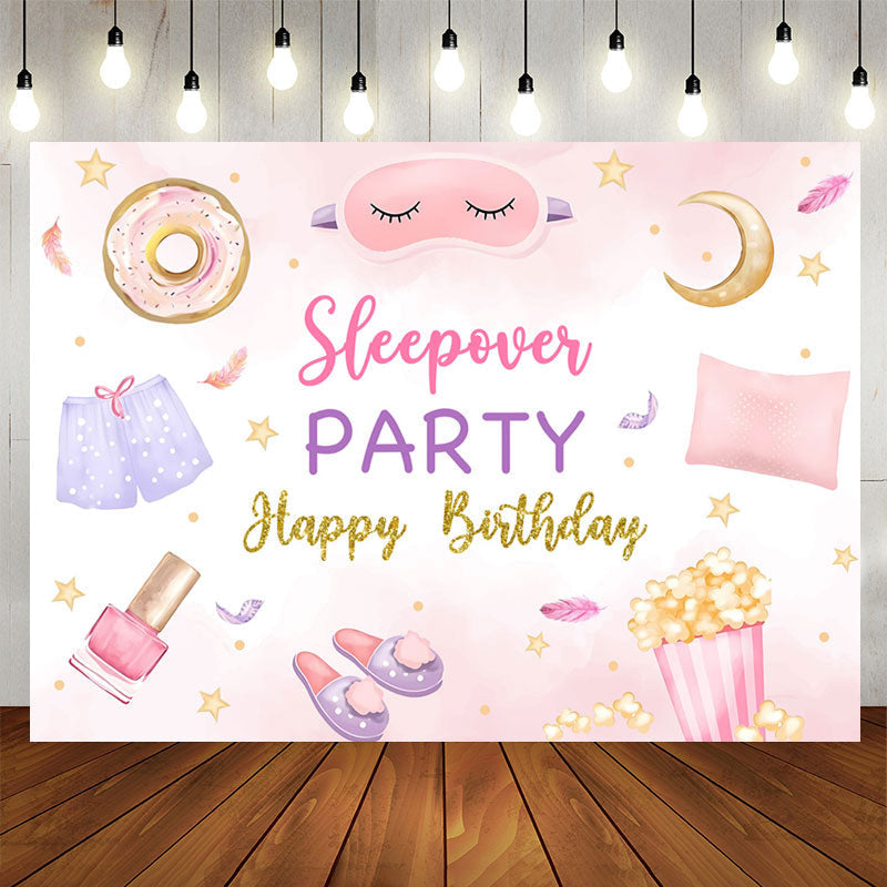 Aperturee - Sleepover Party Dessert Girls Birthday Backdrop