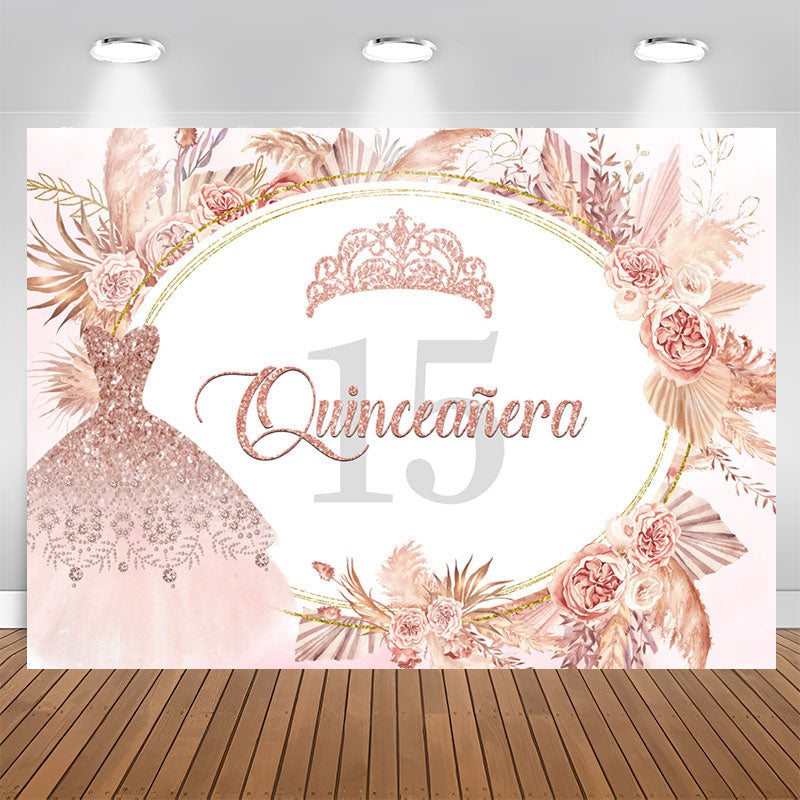 Aperturee - Slight Baby Sweet Pink Diamond 15Th Birthday Backdrop