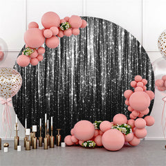 Aperturee Silver Bokeh Glitter Bright Round Birthday Backdrop