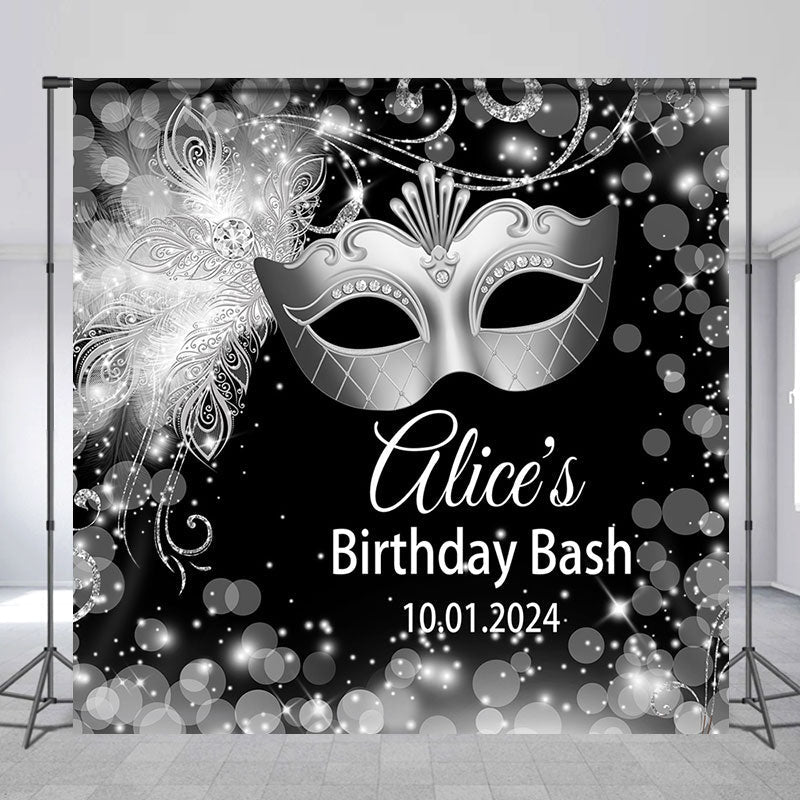 Aperturee - Sliver Mask Bokeh Dots Custom Birthday Backdrop