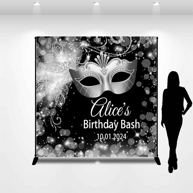 Aperturee - Sliver Mask Bokeh Dots Custom Birthday Backdrop