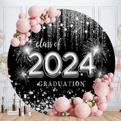 Aperturee Sliver Spark Class Of 2023 Black Round Grad Backdrop