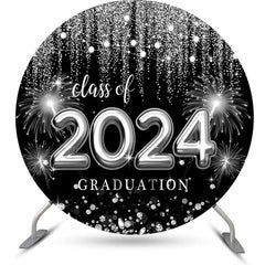 Aperturee Sliver Spark Class Of 2023 Black Round Grad Backdrop