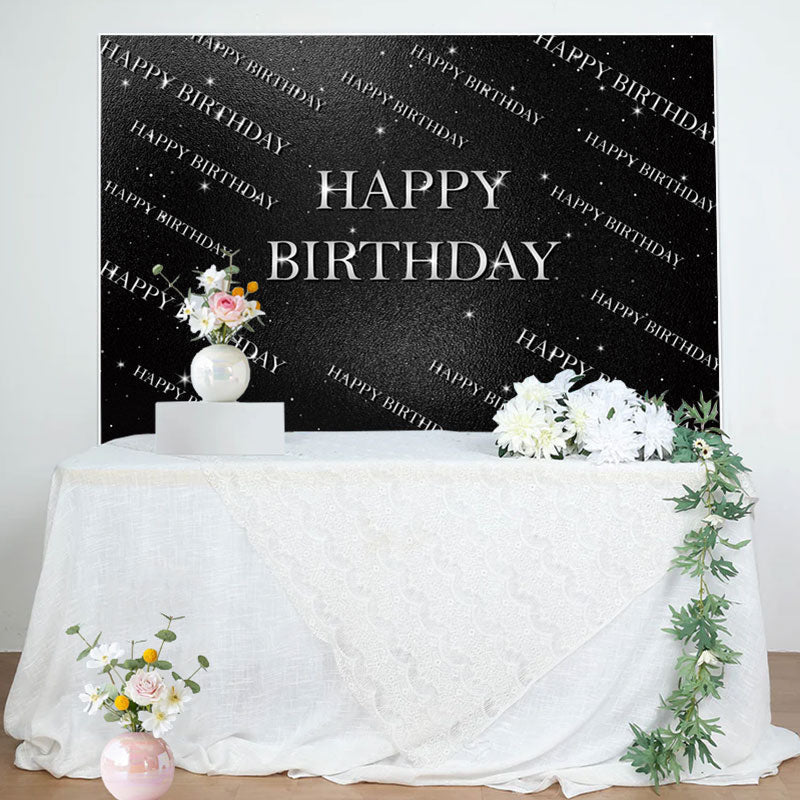 Aperturee - Sliver Step And Repeat Black Wall Birthday Backdrop