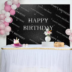 Aperturee - Sliver Step And Repeat Black Wall Birthday Backdrop