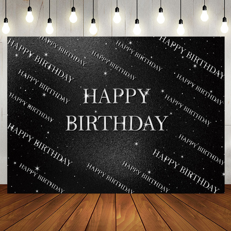 Aperturee - Sliver Step And Repeat Black Wall Birthday Backdrop