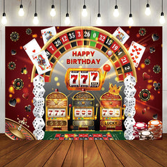 Aperturee - Slot Casino Dice Night Happy Birthday Backdrop