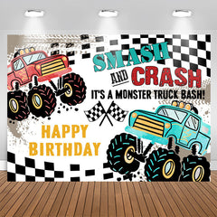 Aperturee - Smash And Crash Car Adventure Birthday Backdrop