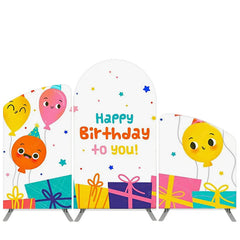 Aperturee Smiling Balloon With Gift Birthday Arch Backdrop Kit