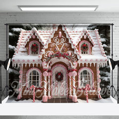 Aperturee - Snow Candy House Christmas Backdrop For Photography