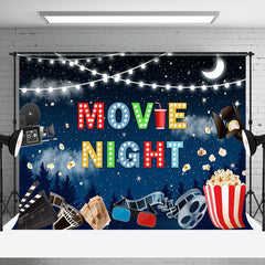 Aperturee - Snow Cinema Popcorn Backdrop For Movie Night Party