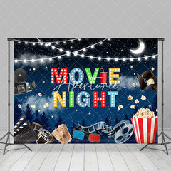 Aperturee - Snow Cinema Popcorn Backdrop For Movie Night Party