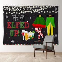 Aperturee - Snow Elfed Up Love Couple Drink Christmas Backdrop