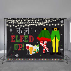 Aperturee - Snow Elfed Up Love Couple Drink Christmas Backdrop