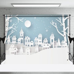 Aperturee - Snow Scenery Papercut Style Backdrop For Photo Shoot